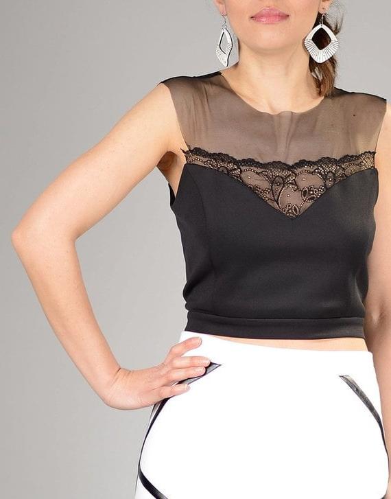 25P Sleeveless lace tops- sexy elegance