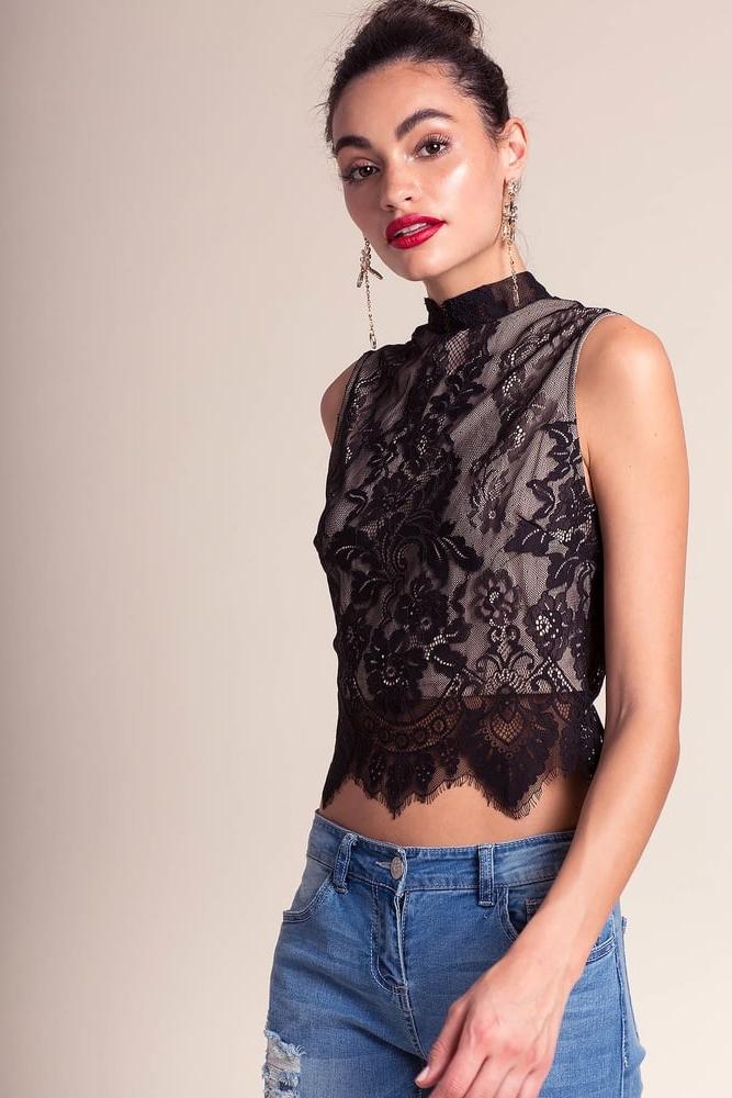 25P Sleeveless lace tops- sexy elegance