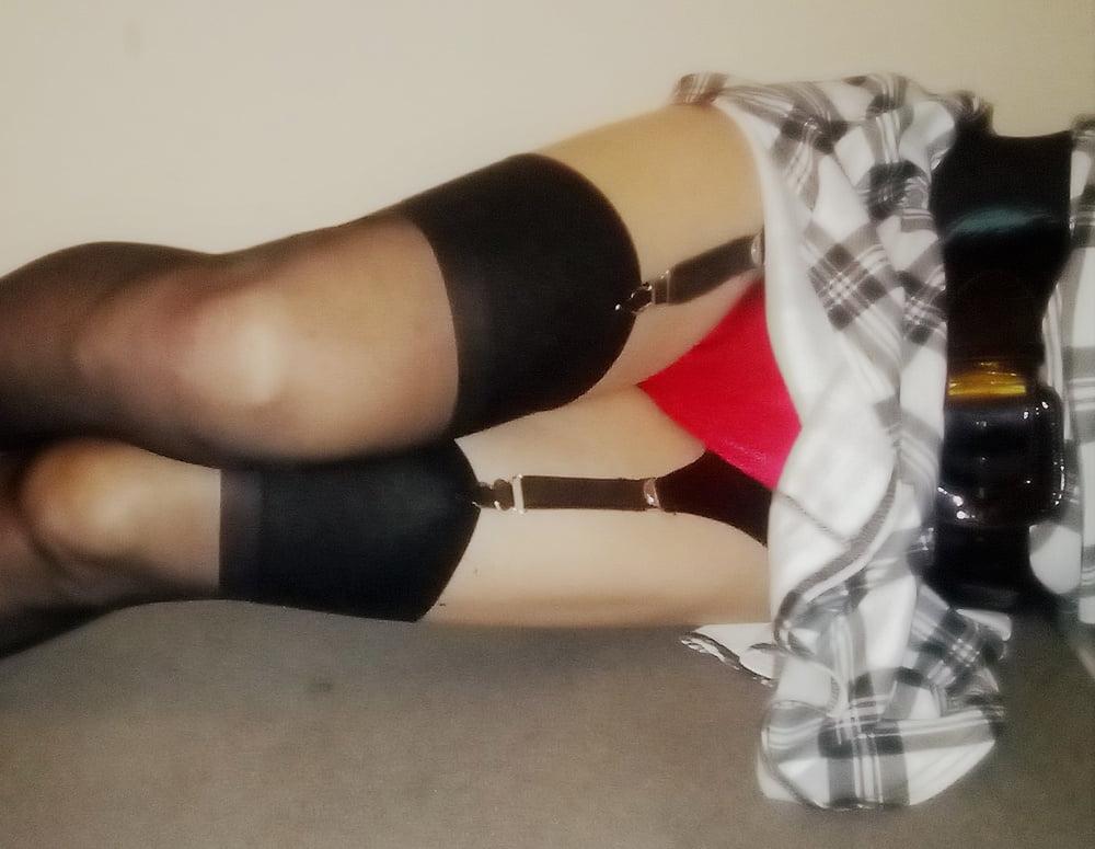 6P Red Satin Panties