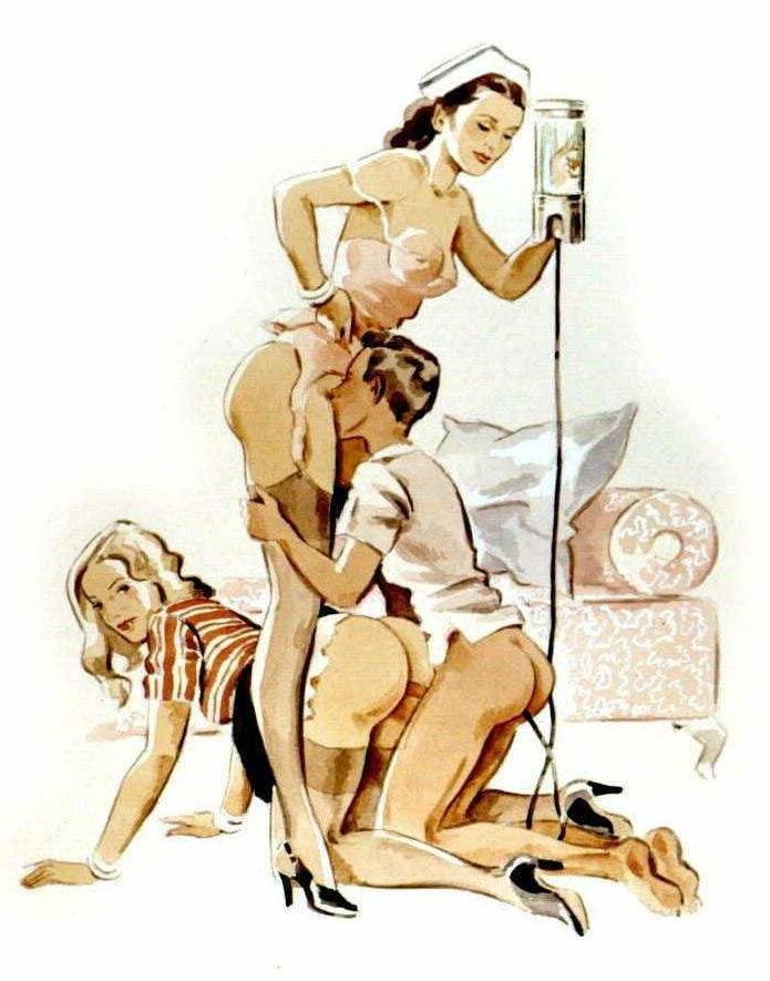 18P Vintage Femdom toons
