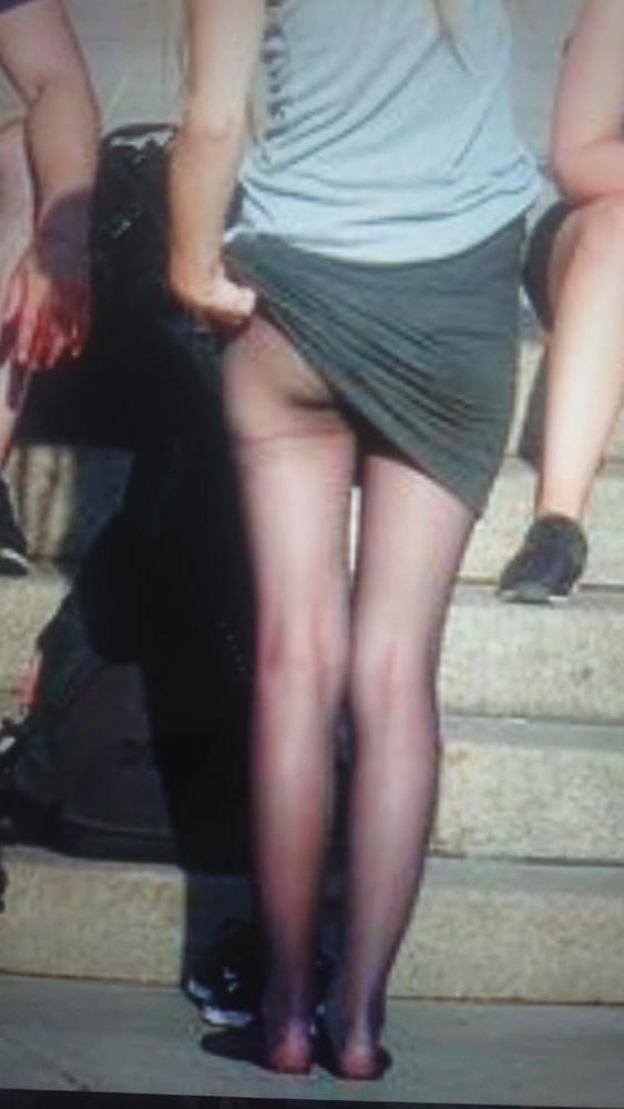10P Pantyhose panty marked area in public