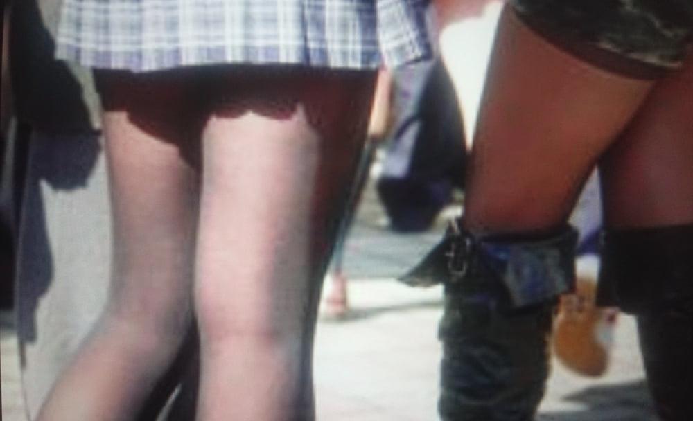 10P Pantyhose panty marked area in public