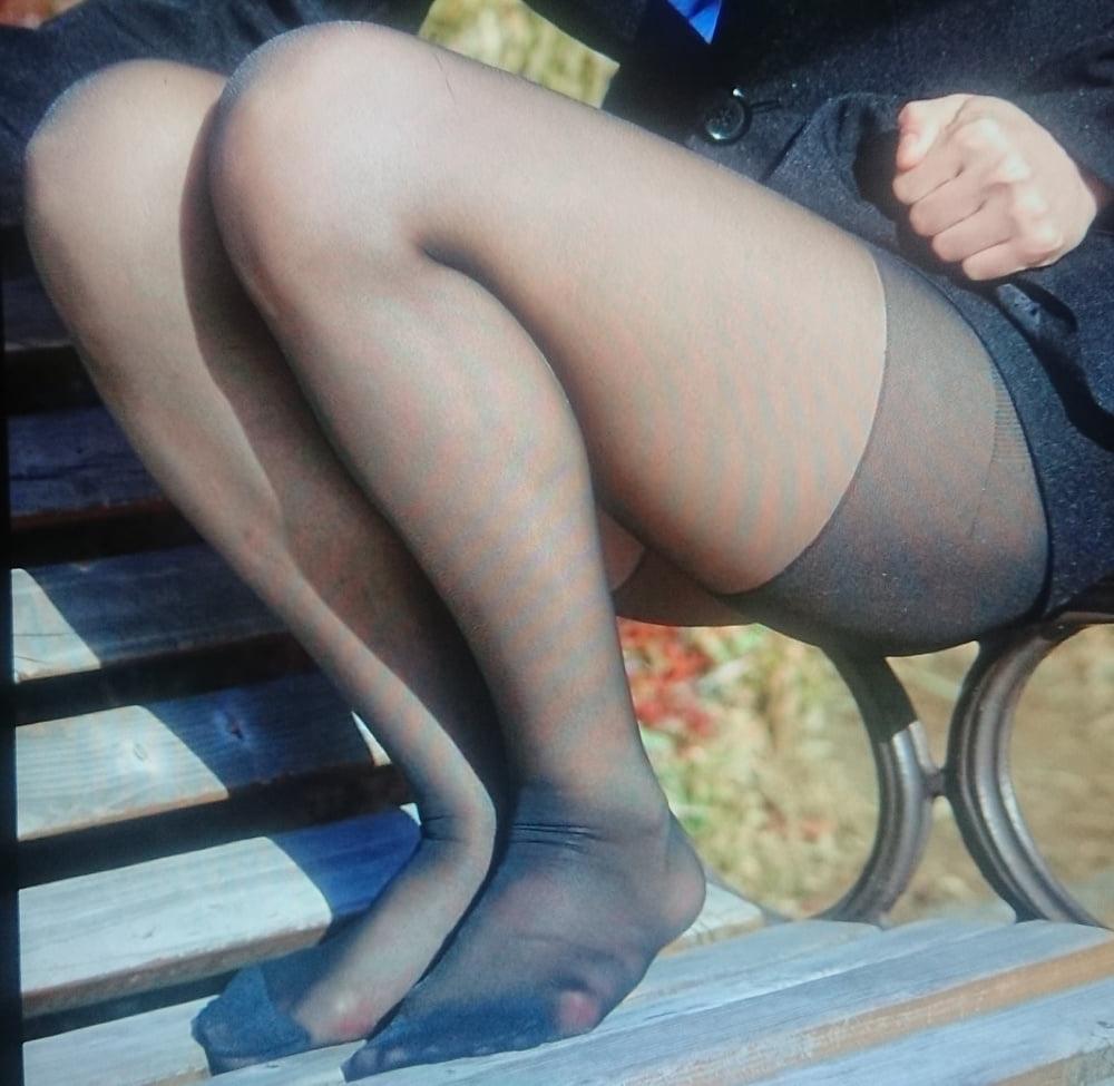 10P Pantyhose panty marked area in public