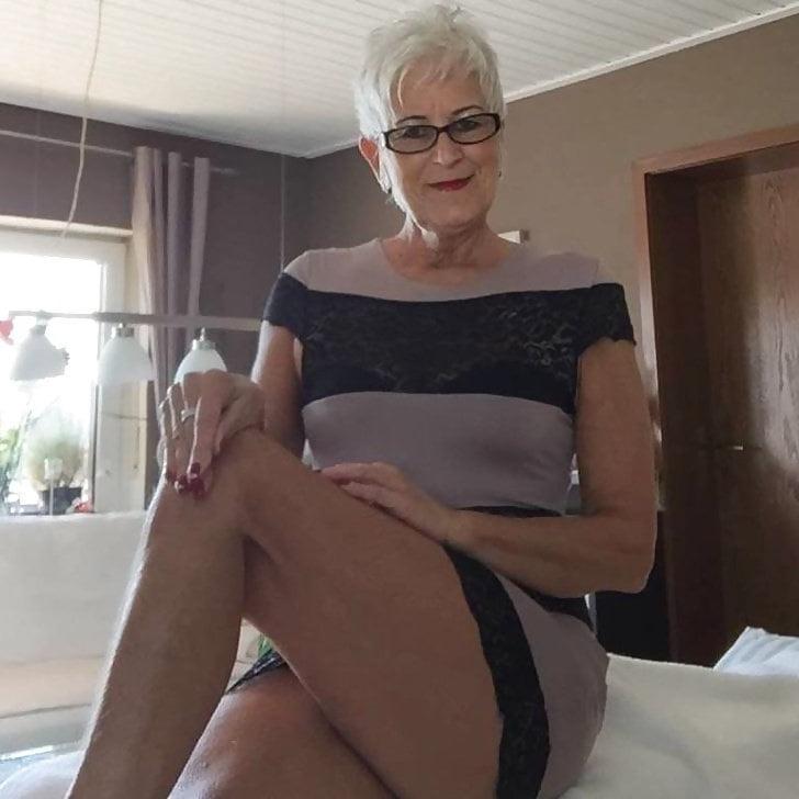 25P Blonde Matures with Short Hair and Glasses