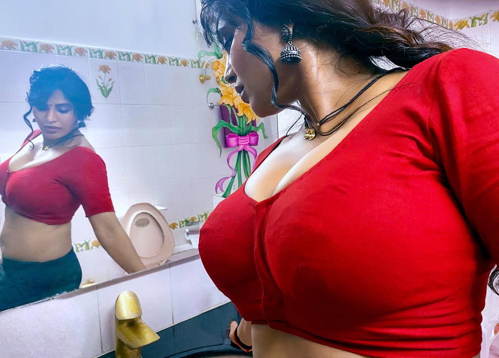 25P SWEETY IN RED HOT SAREE