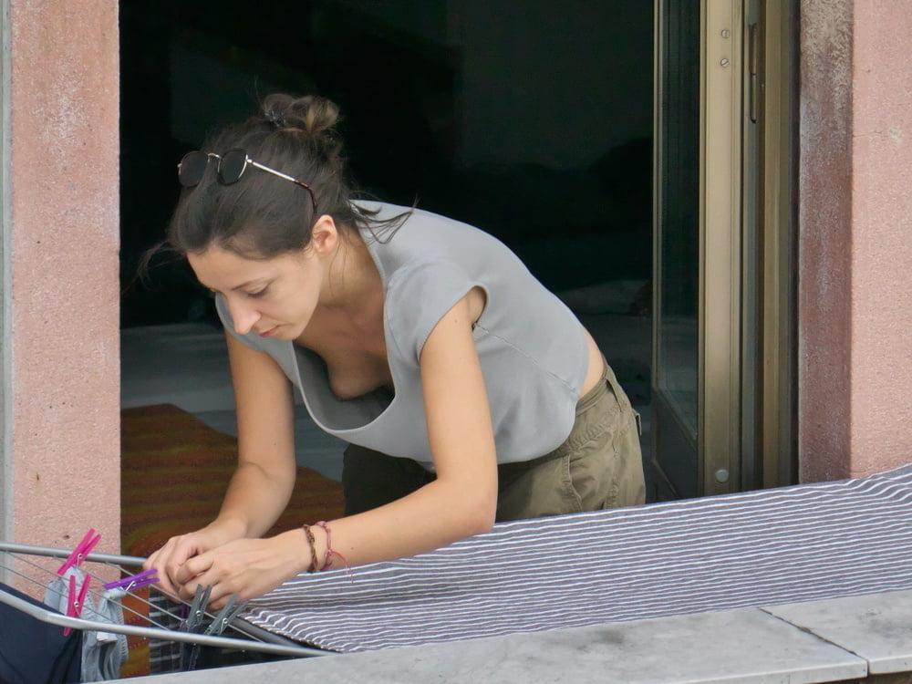 6P Neighbor Hanging her Tits Out