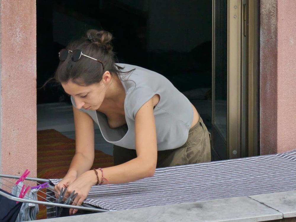 6P Neighbor Hanging her Tits Out