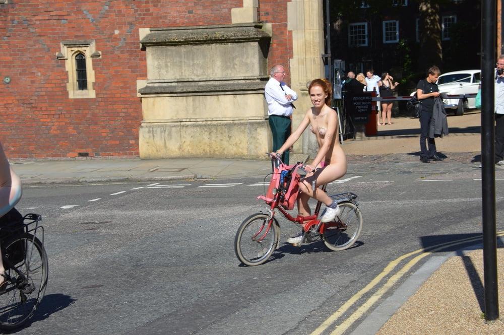 25P Red Hair Flower Girl London 2013 wnbr world naked bike ride