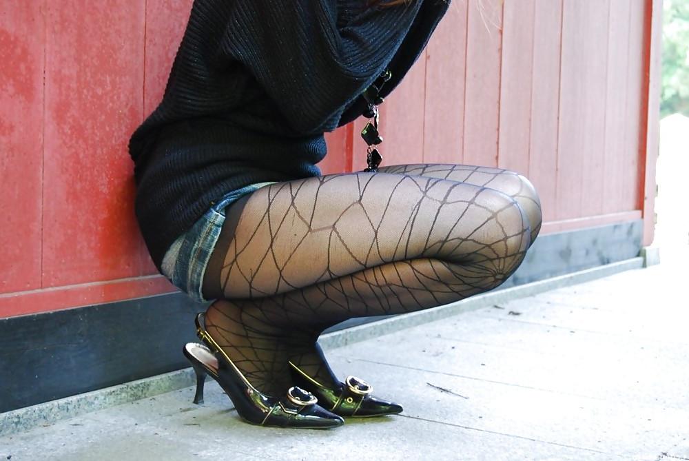 10P Sexy Pantyhose - Good Girls with Black nylon Stockings Vol.1
