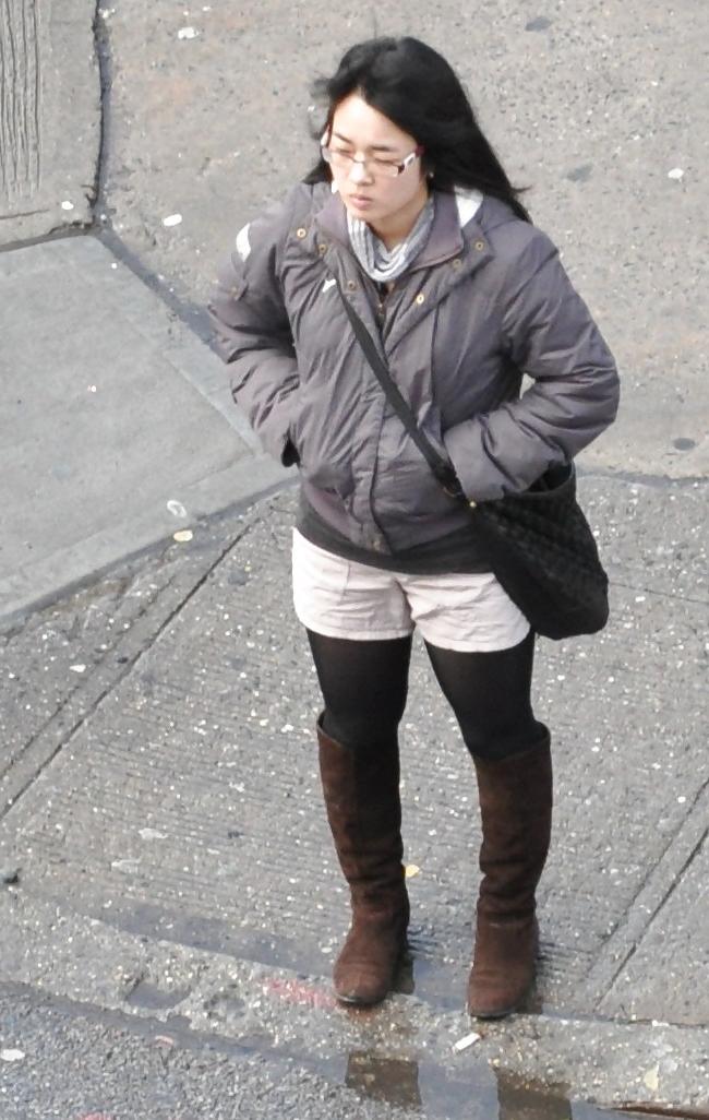 9P Harlem Girls in the Heat New York Asian Shorts and Boots