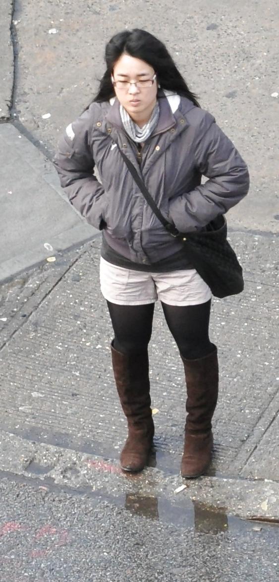 9P Harlem Girls in the Heat New York Asian Shorts and Boots