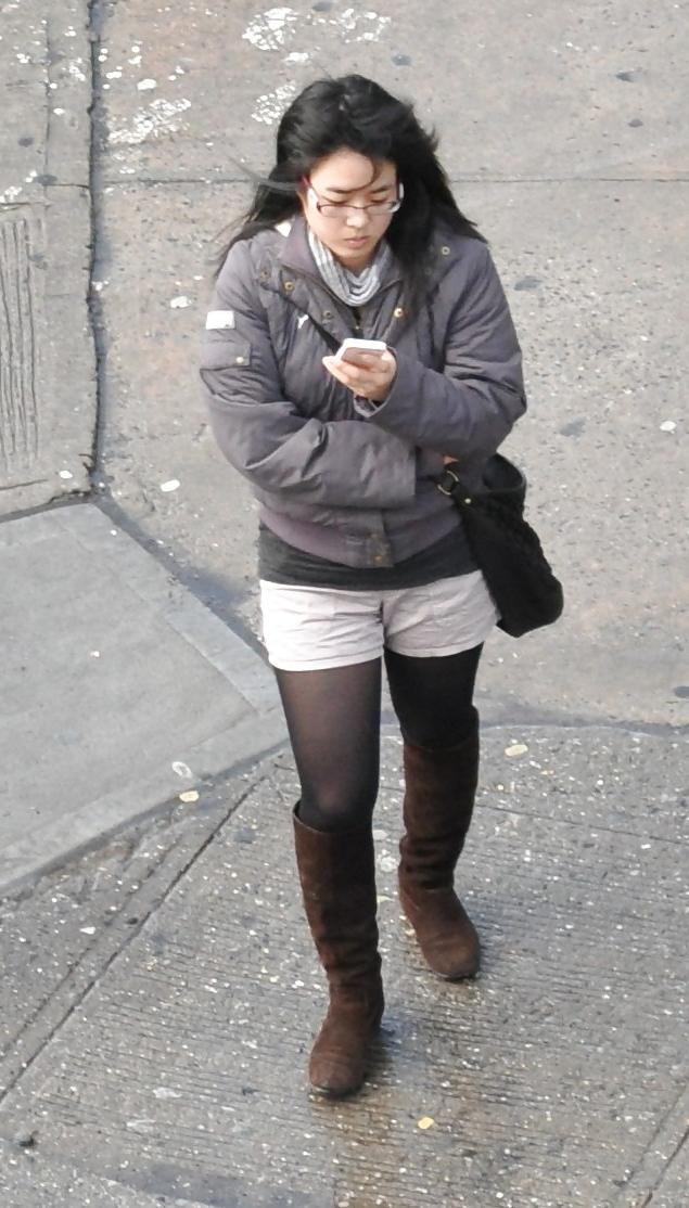 9P Harlem Girls in the Heat New York Asian Shorts and Boots