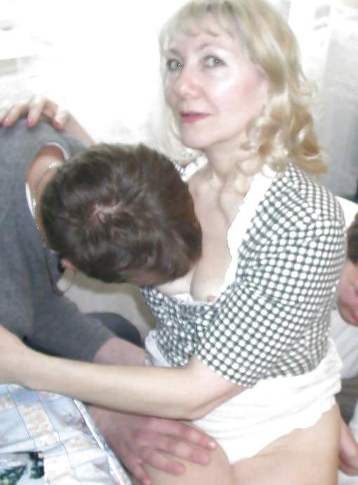 20P Matures loves to give breast to young guys VI
