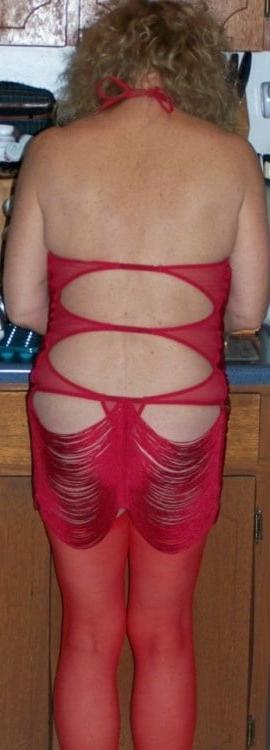 9P Red Fringe body suit
