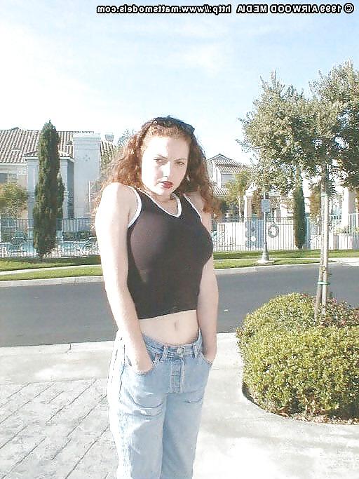 7P Red Hair Pouty Lips and Big Tits Teen Vanessa Roller Skating