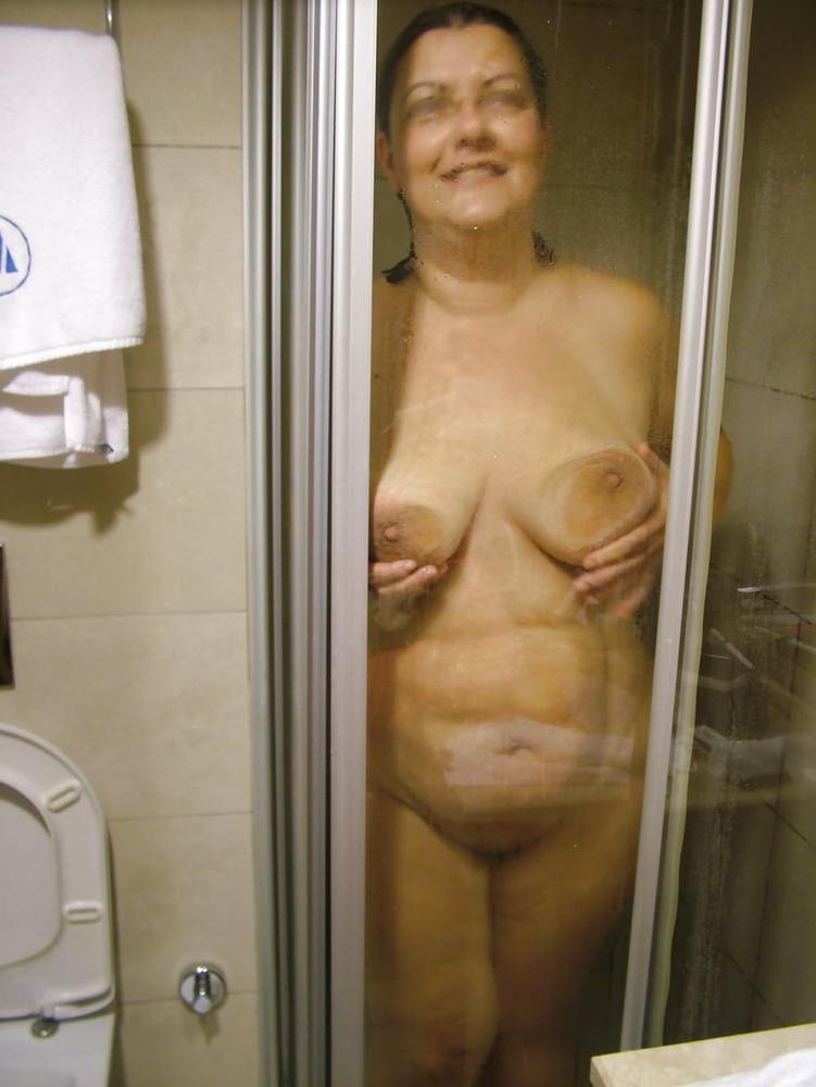 25P Boobs and butts against shower door 2