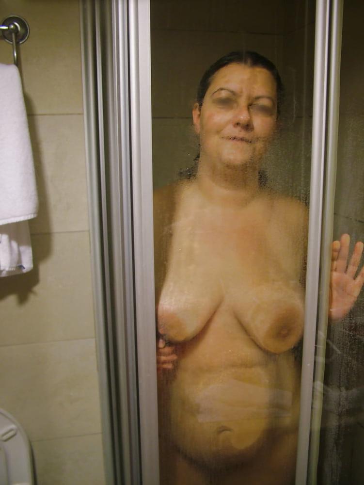 25P Boobs and butts against shower door 2