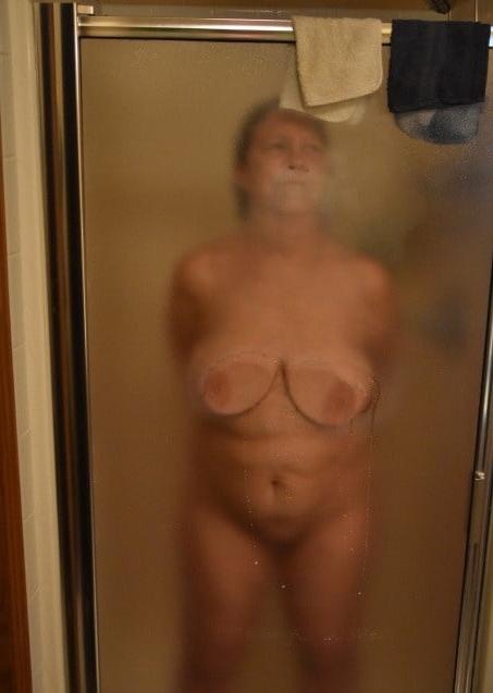 25P Boobs and butts against shower door 2