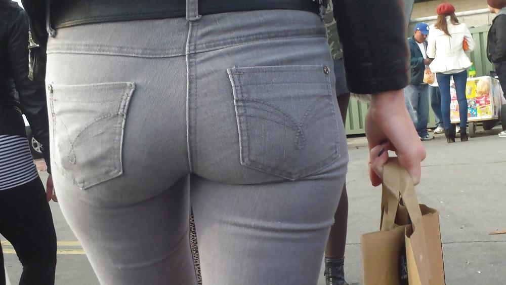 25P Sweet Teen Ass & butt in tight jeans 