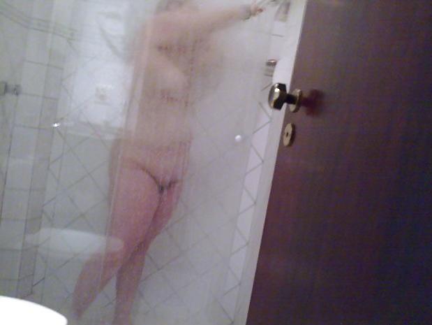10P My bbw wife at shower 