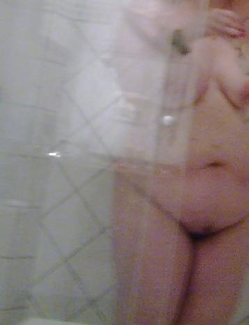 10P My bbw wife at shower 