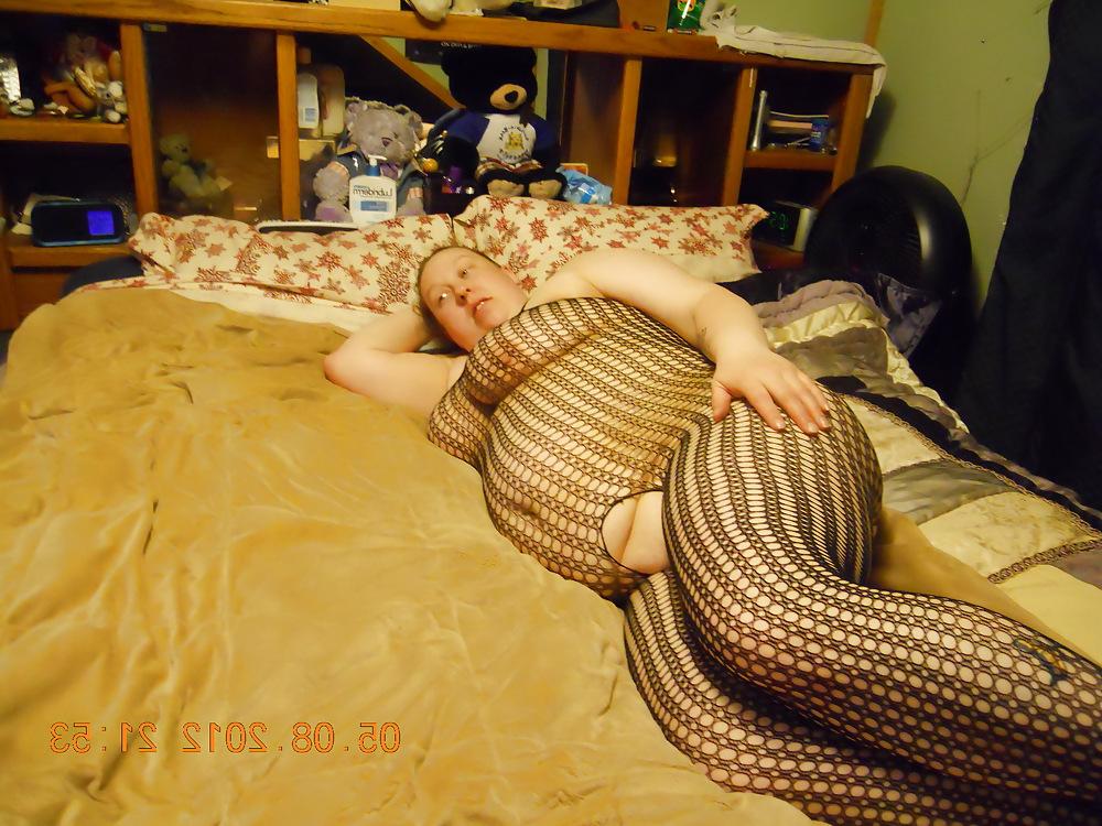 18P My BBW Wife In a Fishnet Bodystocking