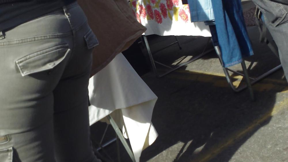 25P Nice tight sexy butt & butt in grey jeans