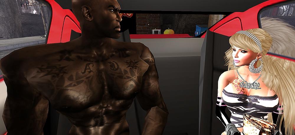 25P Blond German Barbie Fucks Giant Black Cock On Car In Public