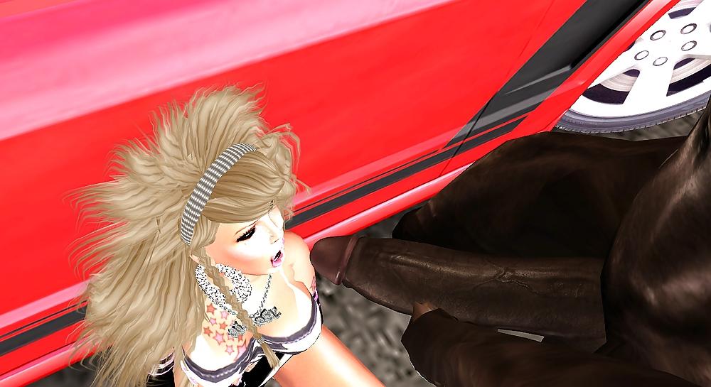 25P Blond German Barbie Fucks Giant Black Cock On Car In Public