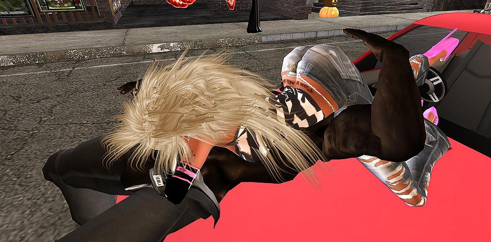 25P Blond German Barbie Fucks Giant Black Cock On Car In Public