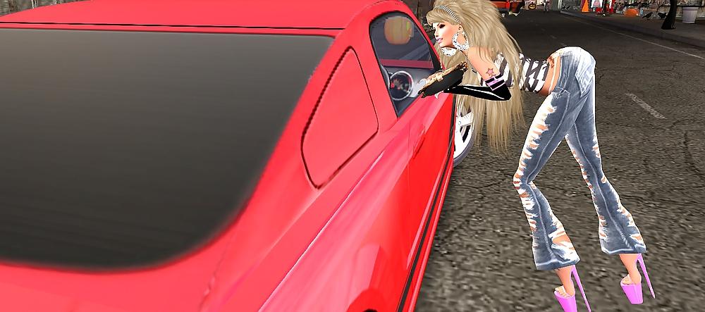 25P Blond German Barbie Fucks Giant Black Cock On Car In Public