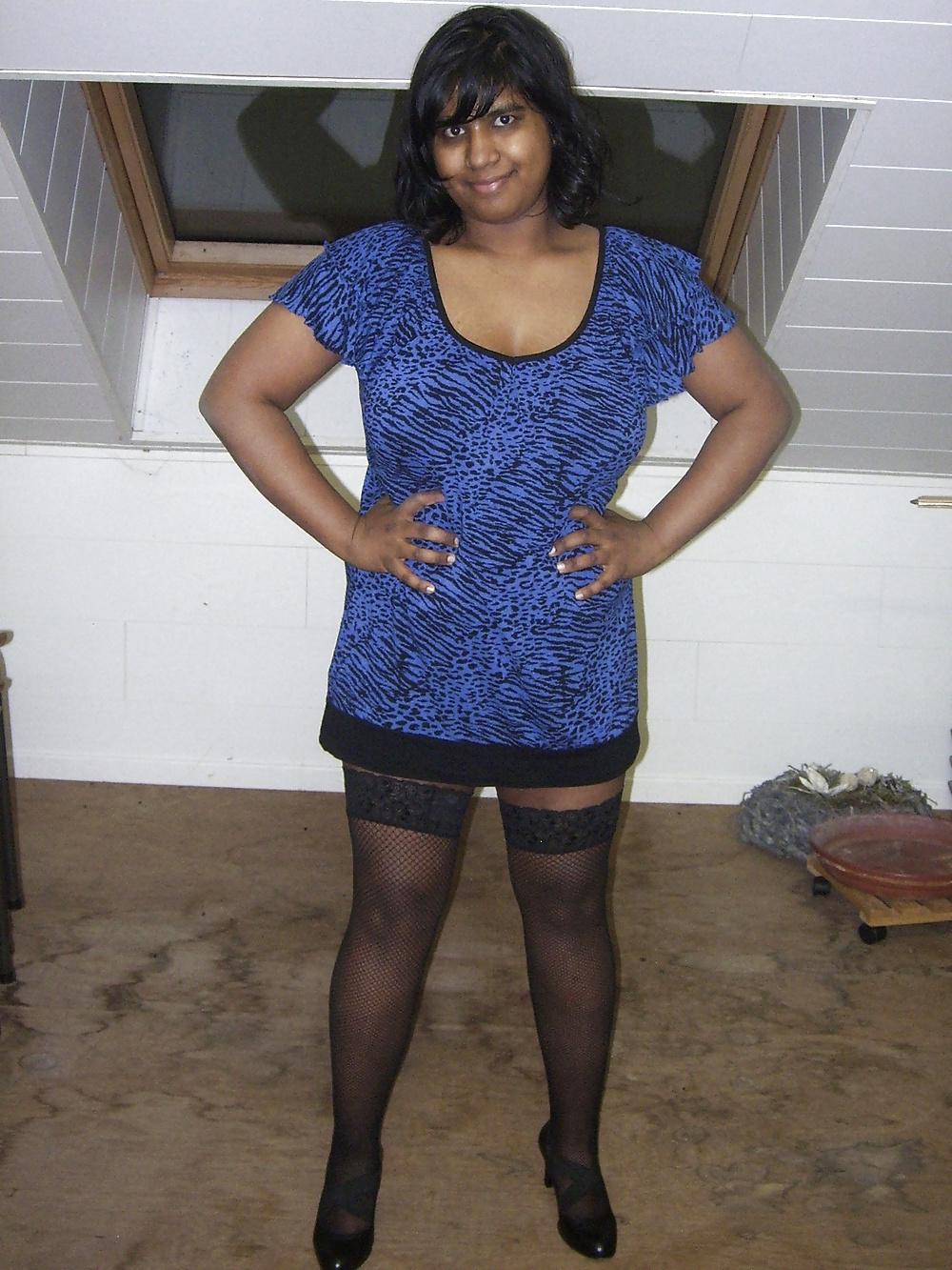 25P My chubby indian GF with stockings and high heels
