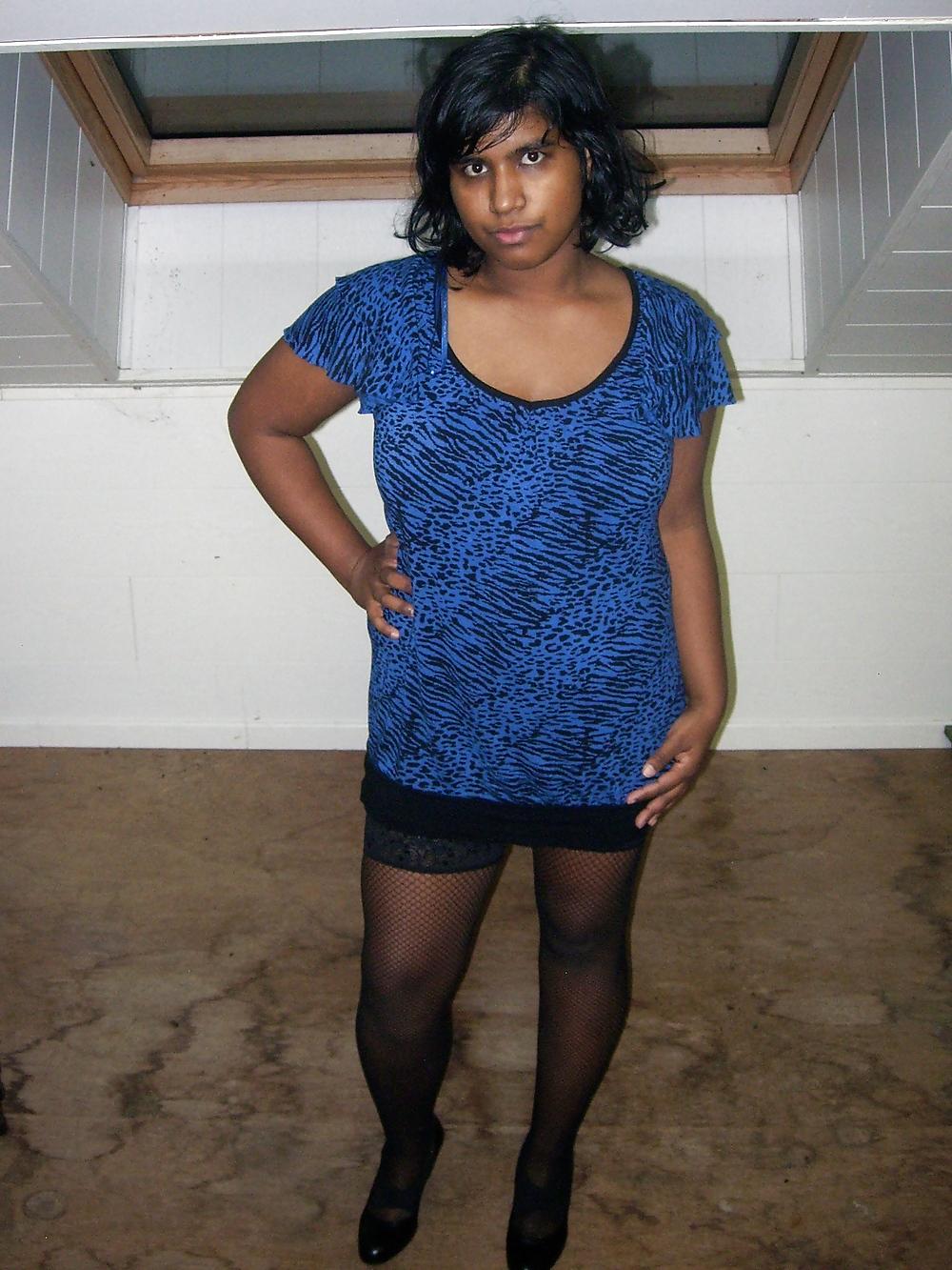 25P My chubby indian GF with stockings and high heels