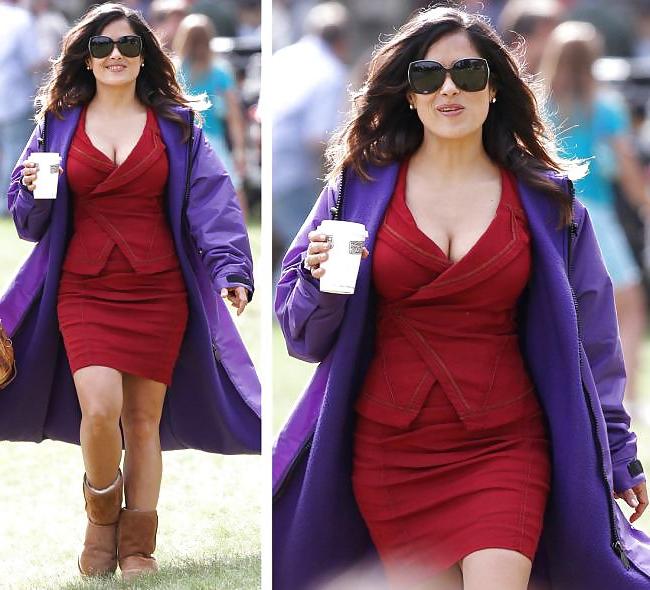 25P Salma Hayek on the set film Grown Ups 2