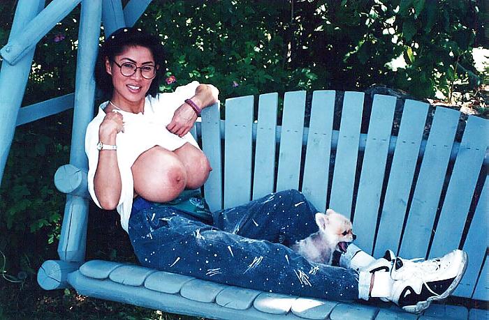 7P Huge-titted asian girl showing them off in Alaska