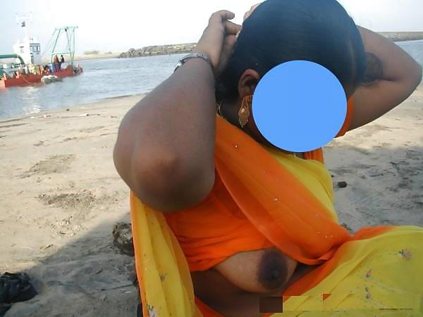 4P Indian aunty at beach