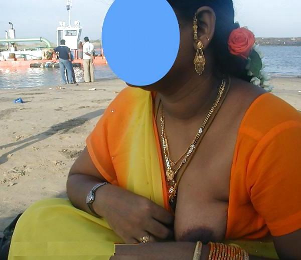 4P Indian aunty at beach