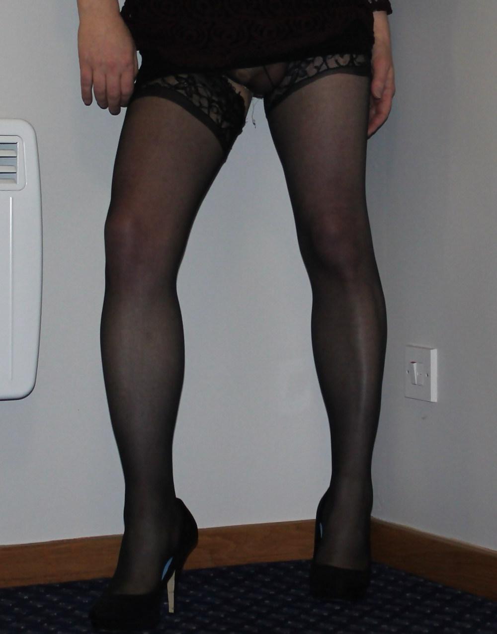 8P Close up cock and stockings