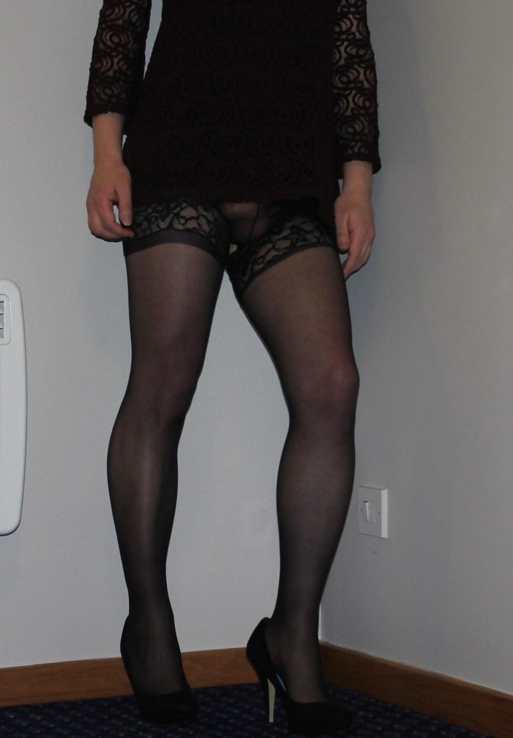 8P Close up cock and stockings