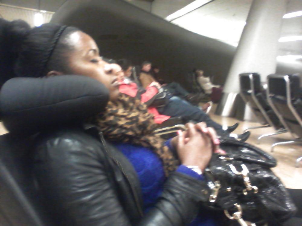 10P Sexy black girl at the Airport