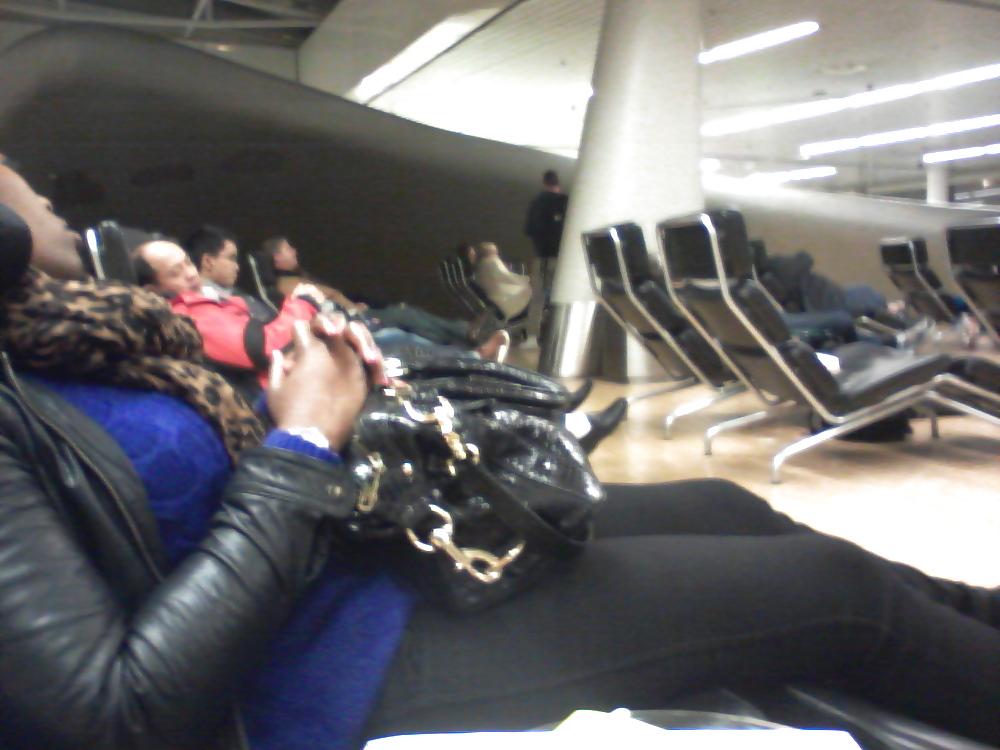 10P Sexy black girl at the Airport