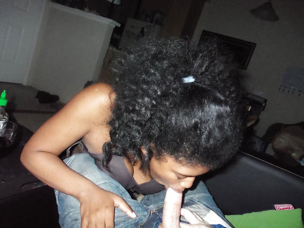 9P Black girl sucks off white boyfriend and spreads tight pussy