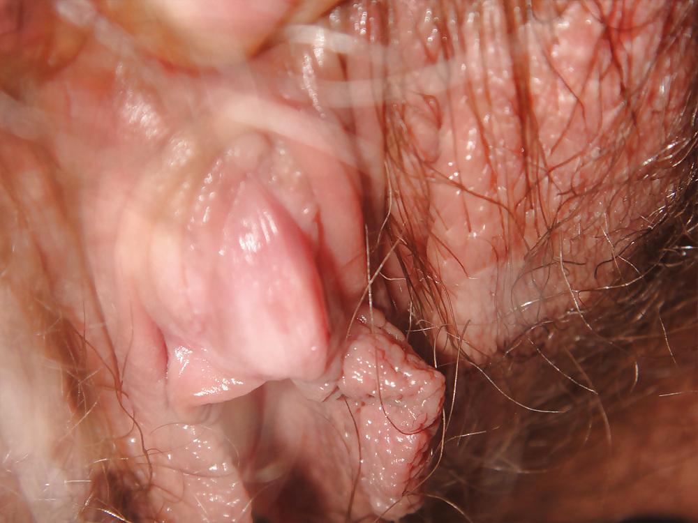 14P Huge close-ups of my clit and hairy lips