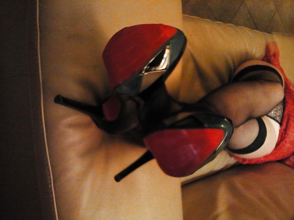9P Upskirts in red and high heels (greek)