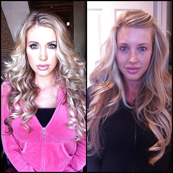25P Pornstars before and after their makeup