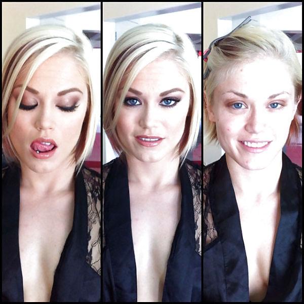 25P Pornstars before and after their makeup