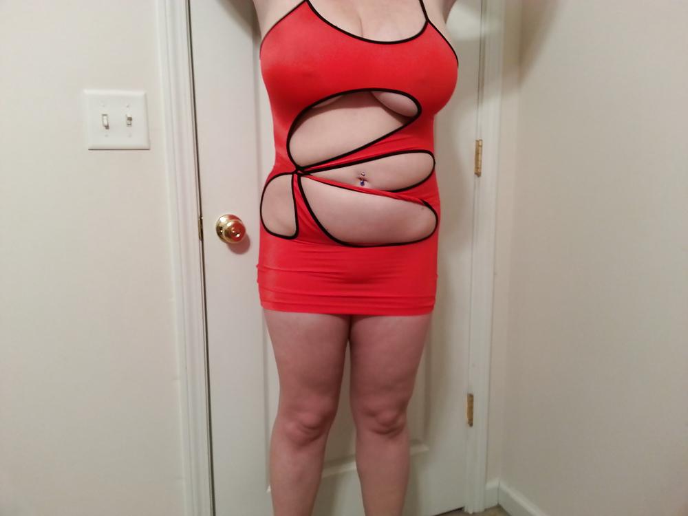 8P 3636 G bbw Lateshay tits to jack off in red mini skirt