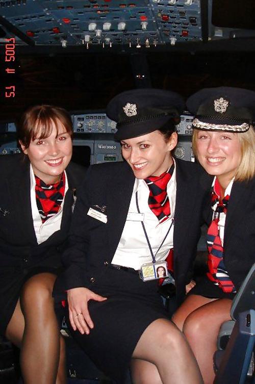 18P Sexy stewardesses, air hostess