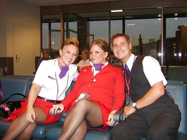 18P Sexy stewardesses, air hostess