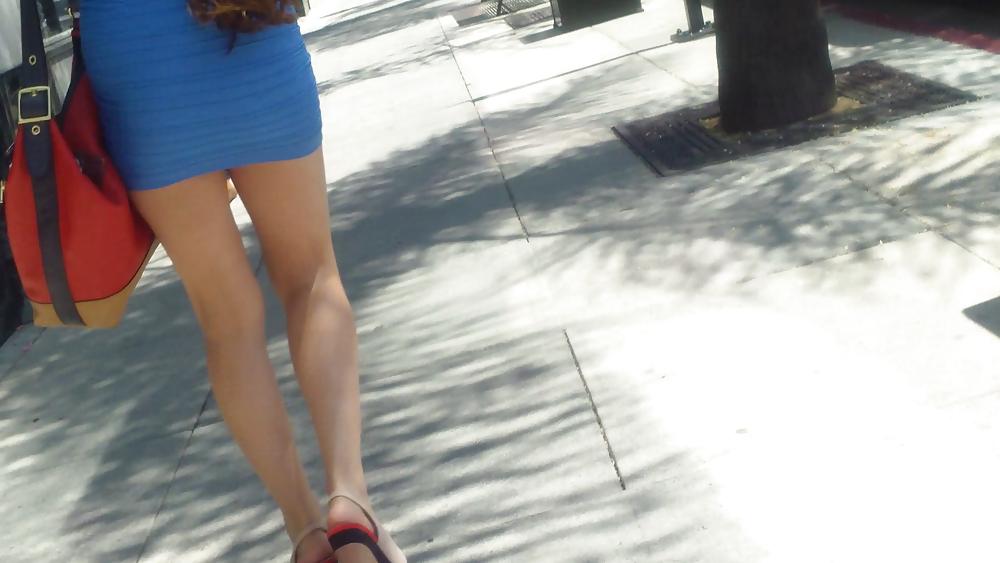 15P Sexy tight teen ass & butt in mini skirt